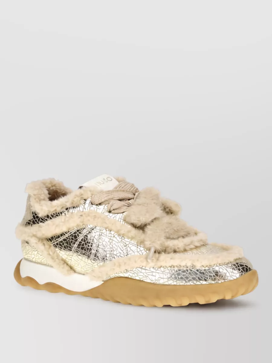 Pinko Leather Chunky Low-Top Sneakers