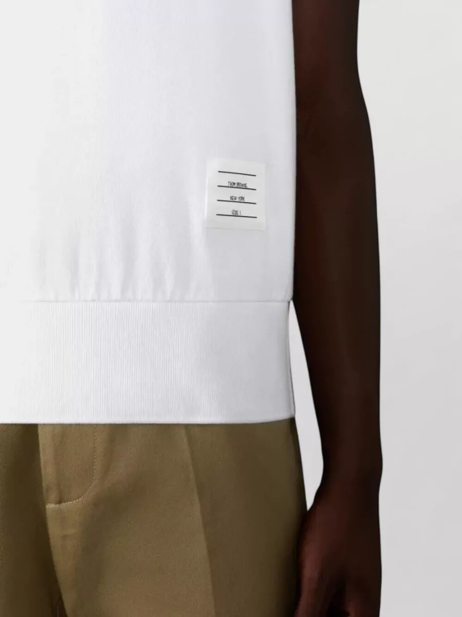 Thom Browne Cotton Jersey T Shirt Stripe Detail
