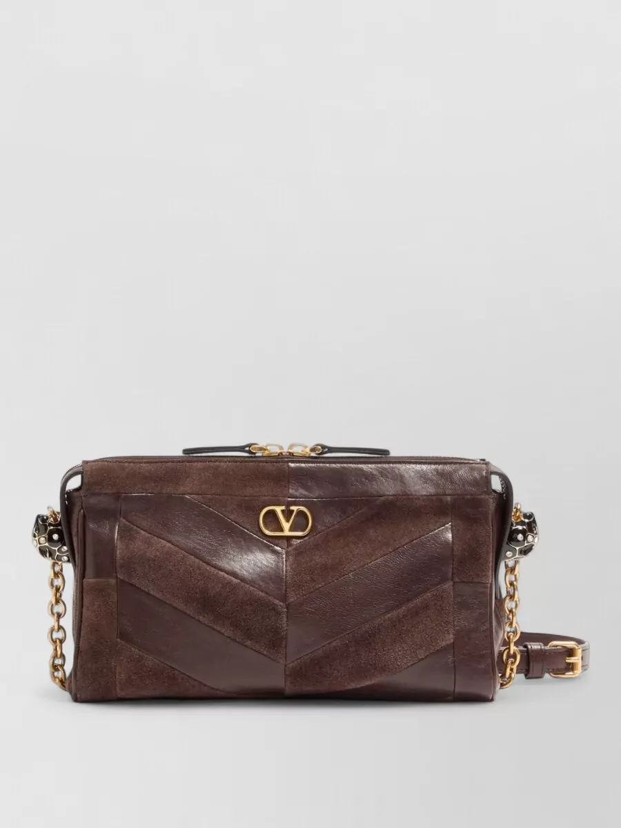 Valentino Garavani Panthea Small Leather And Suede Shoulder Bag