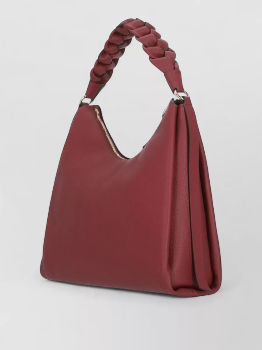 Coccinelle Leather Shoulder Bag Braided Handle Hardware