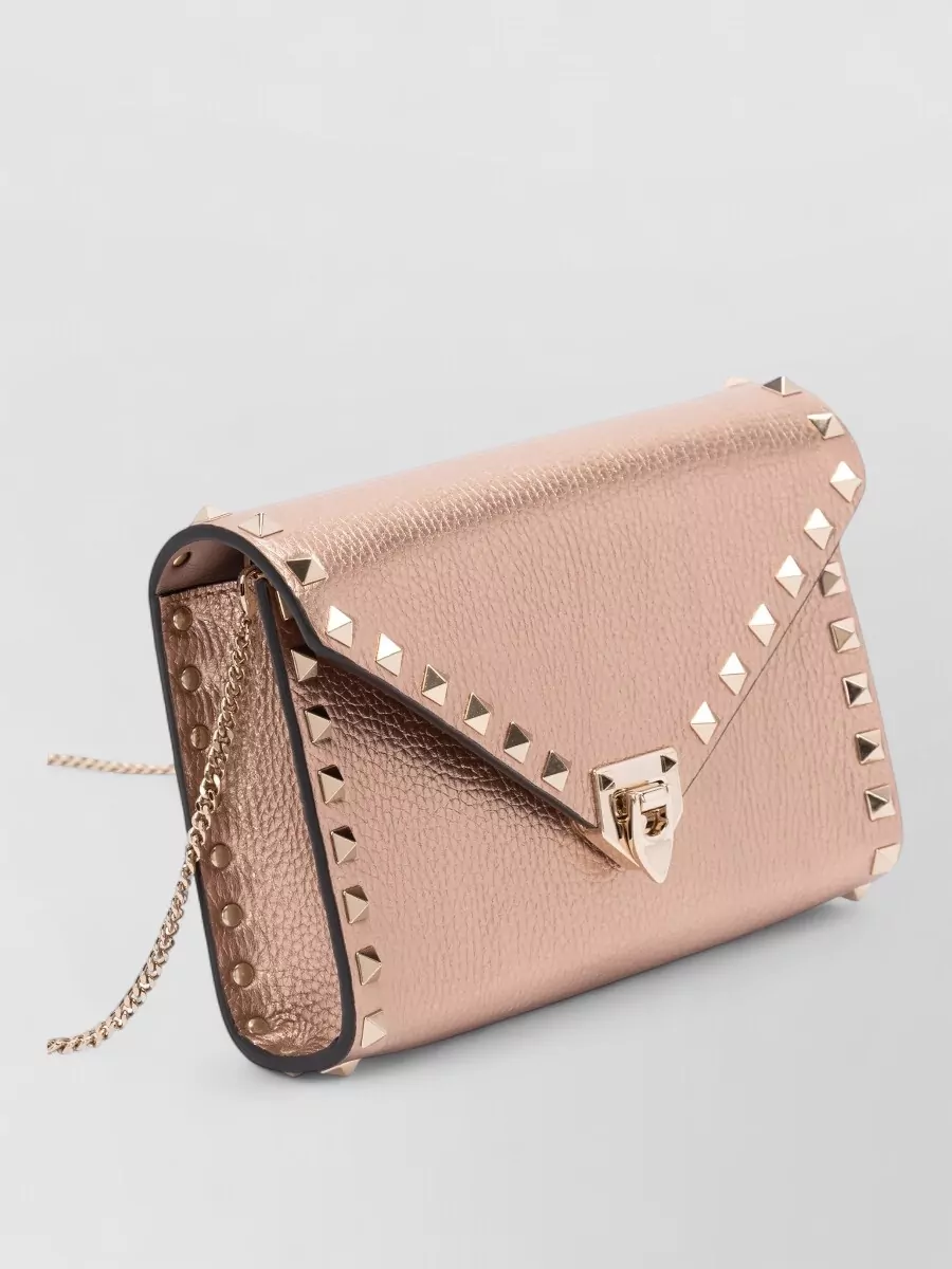 Valentino Studded Leather Clutch Bag