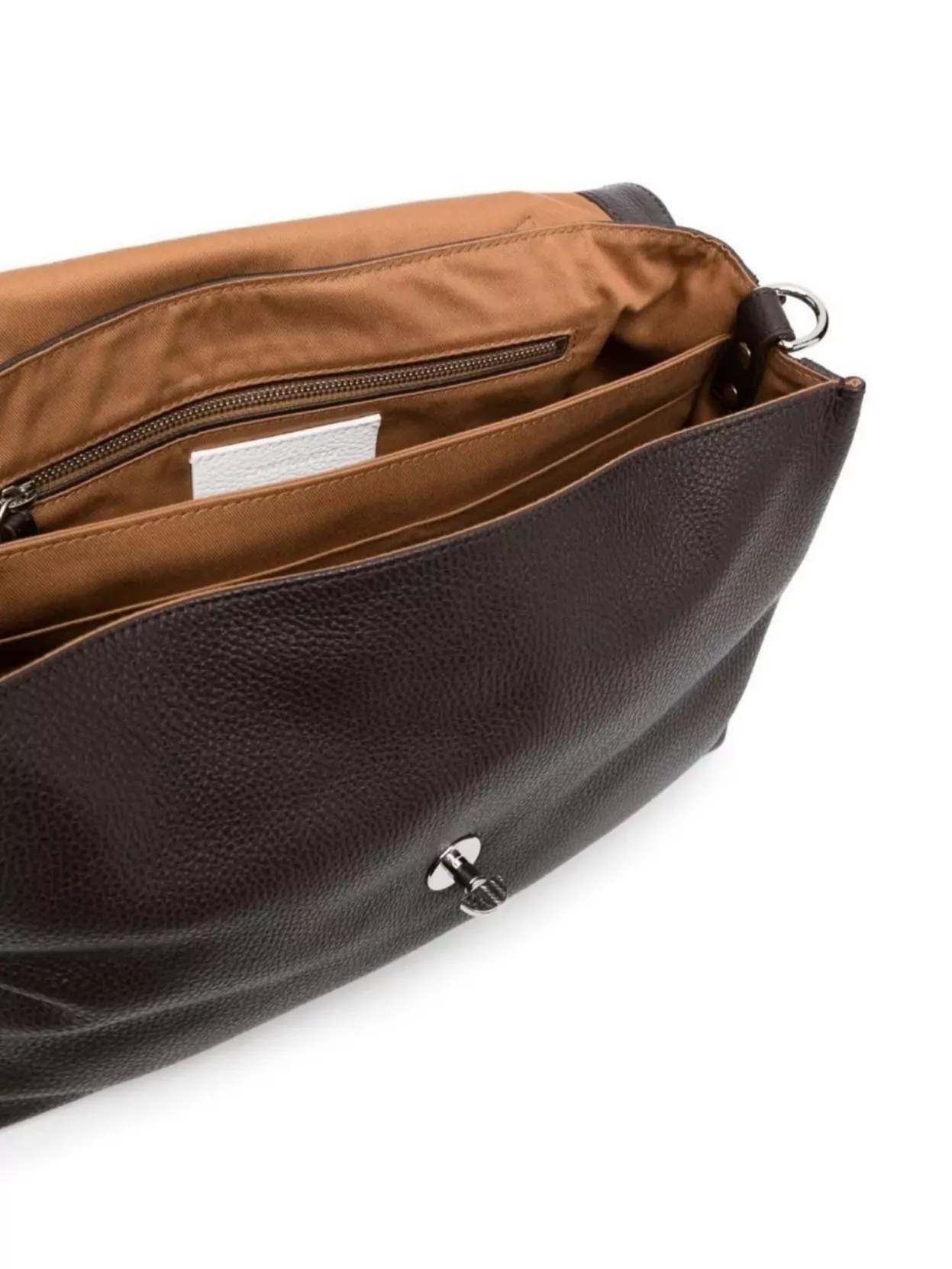 Zanellato Large Leather Tote Bag With Silver Hardware