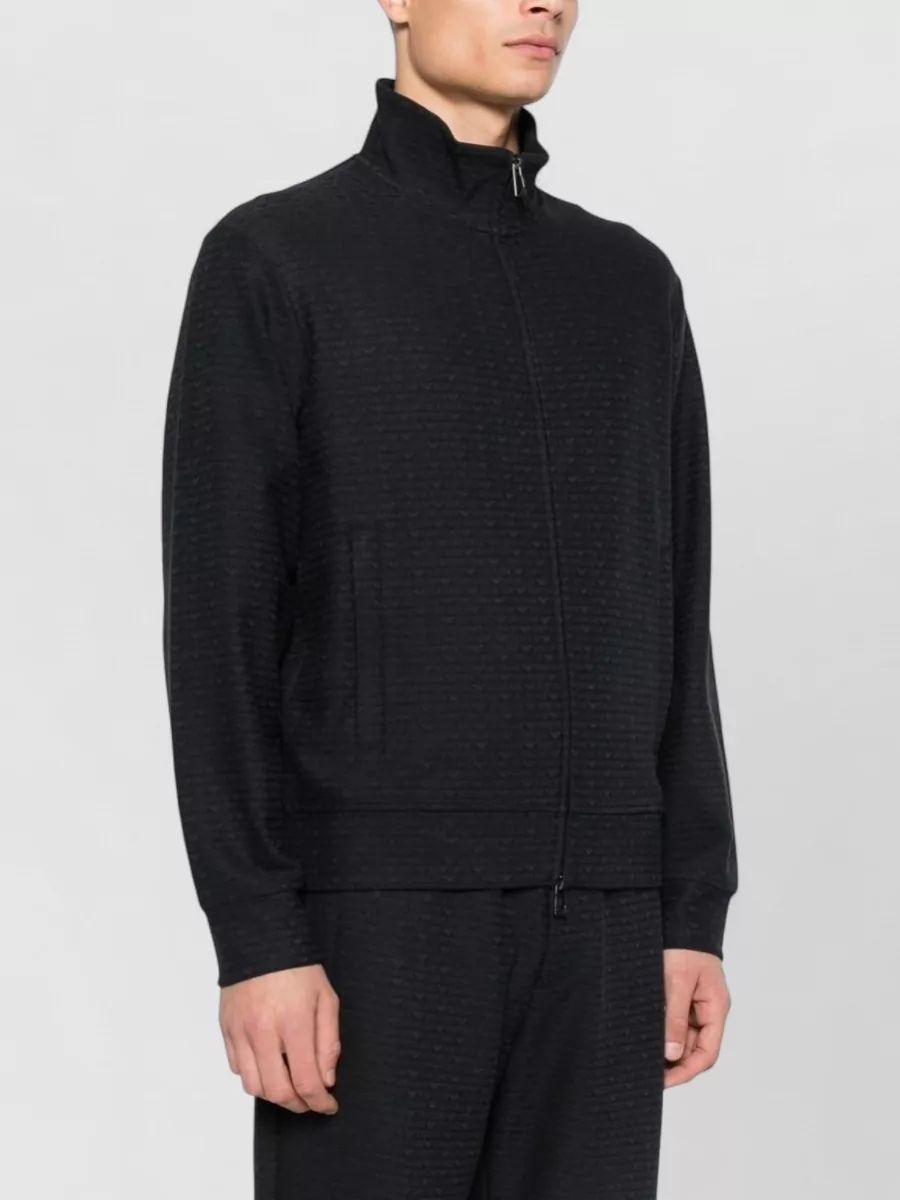 Emporio Armani Textured Zip-Up Sweatshirt