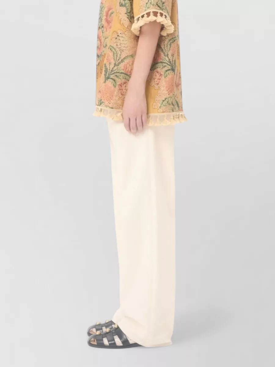 Valentino Wide Leg Denim Cotton Jeans Trousers