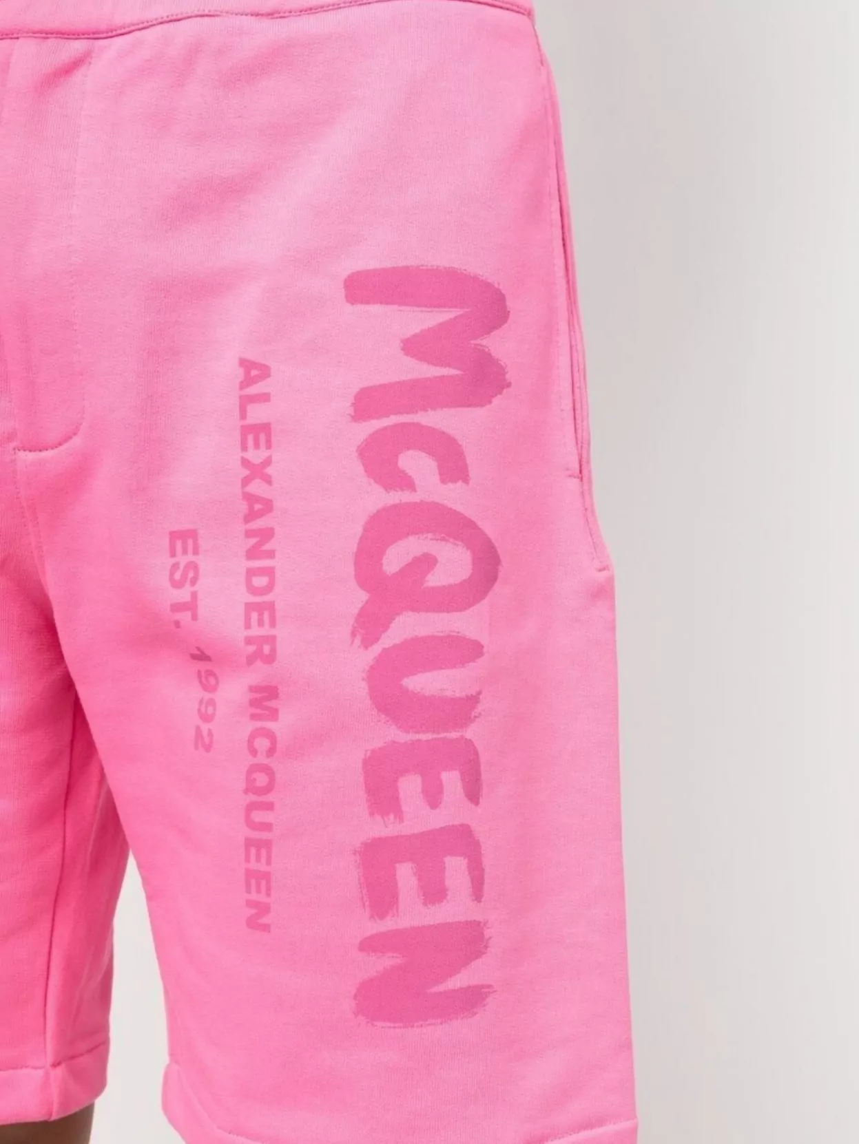 Alexander Mcqueen Cotton Logo Shorts Back Pocket