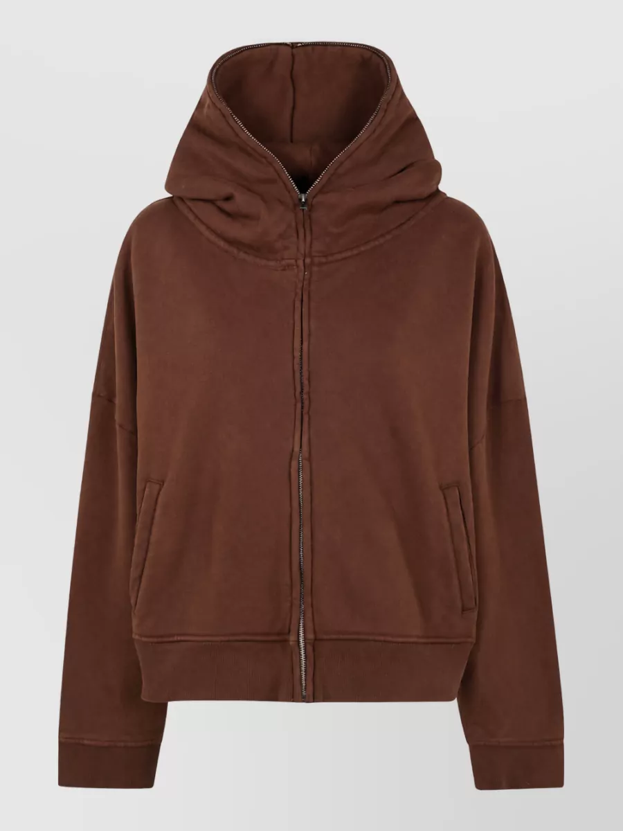 Entire Studios Organic Cotton Zip Sweatshirt In Brown