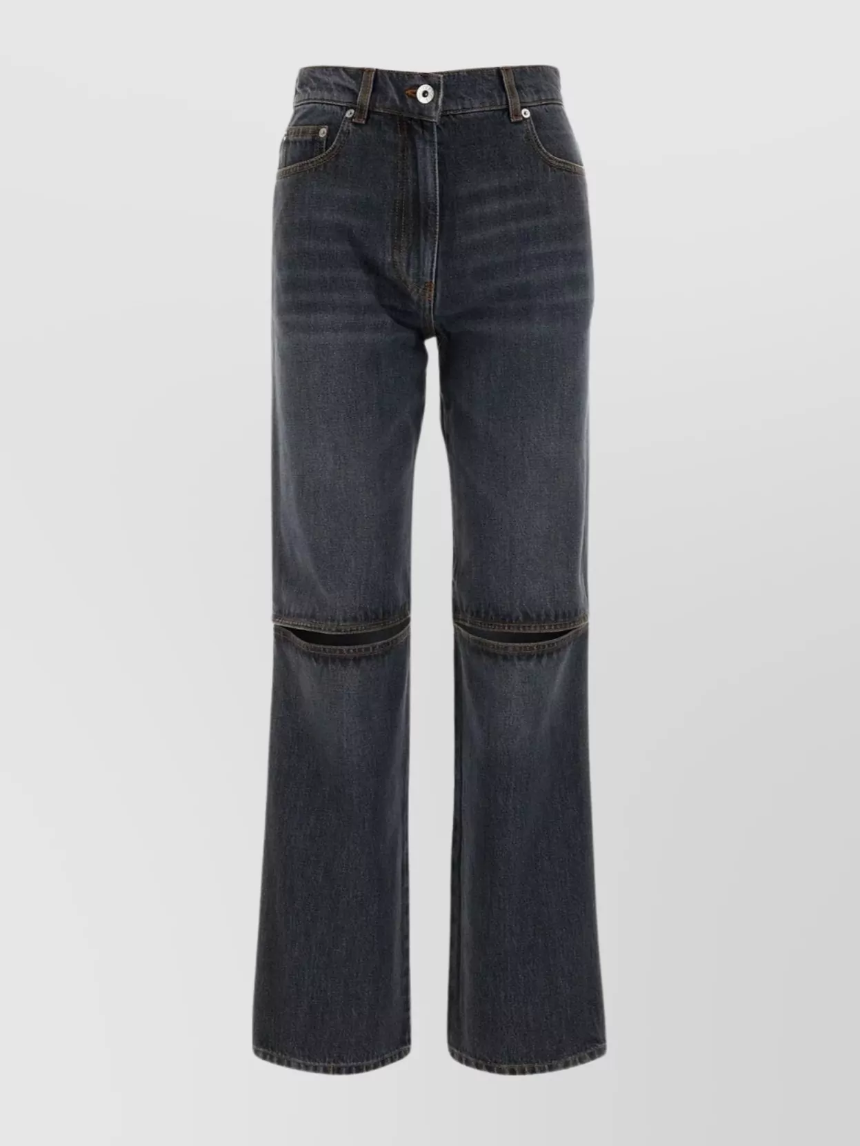 Shop Jw Anderson Denim Trousers With Waist Belt Loops