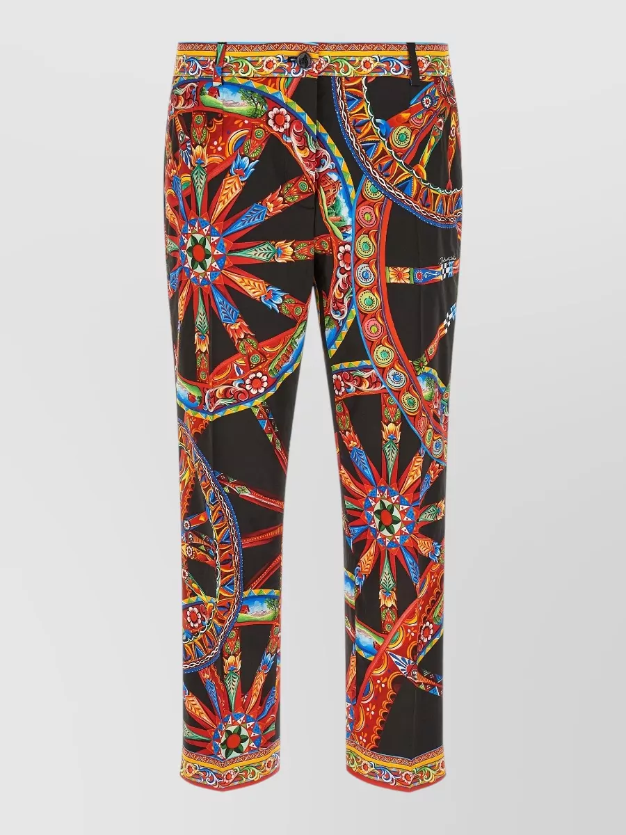 Dolce&Gabbana cotton high-rise cigarette tailored trousers