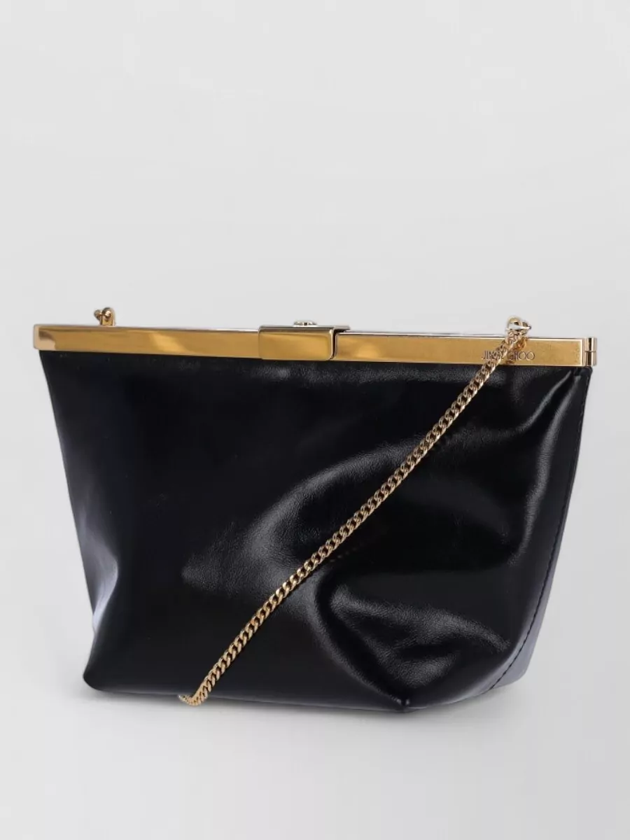 Jimmy Choo Chain Strap Clutch Bag Gold Tone Hardware