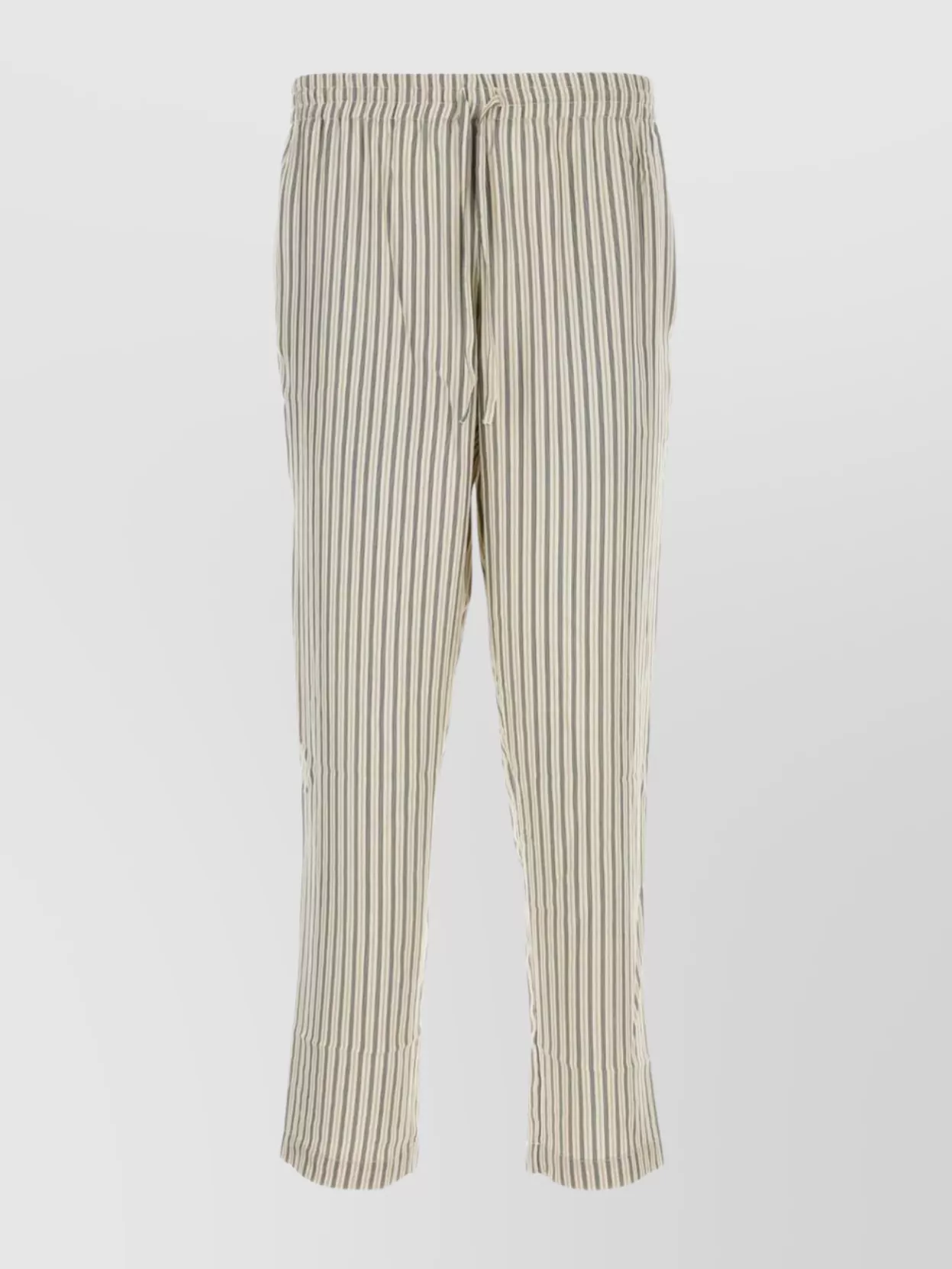 Le Kasha Embroidered Silk Darvi Pant With Vertical Stripes