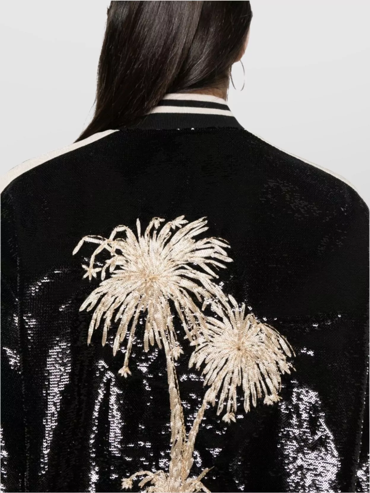 Palm Angels Sequin Embellished Bomber Jacket