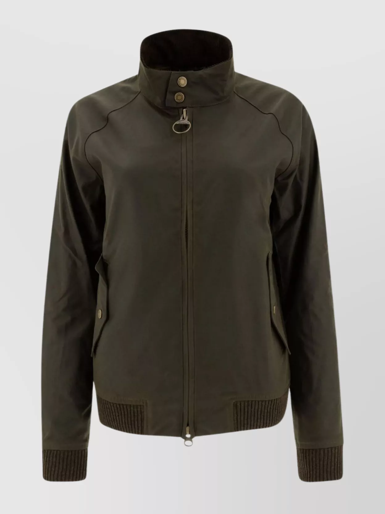 Barbour Stand-up Collar Long Sleeve Jacket In Gray