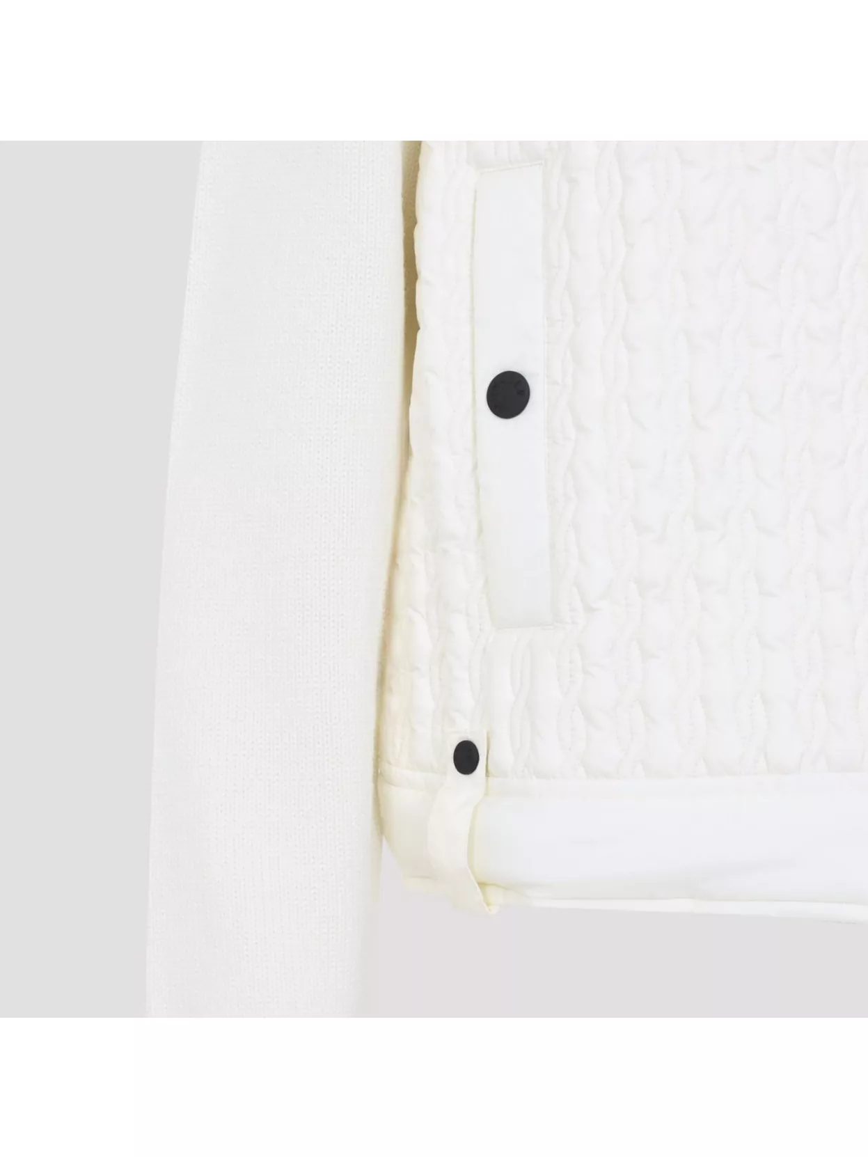 Moncler Quilted Cardigan With Ribbed Collar And Cuffs In White