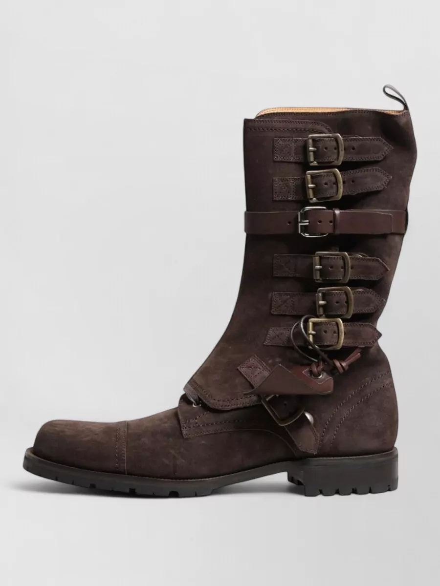 Dolce&Gabbana Suede Leather Combat Ankle Boots