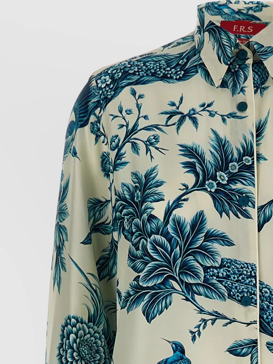 F.r.s For Restless Sleepers Silk Floral Print Maxi Shirt Dress