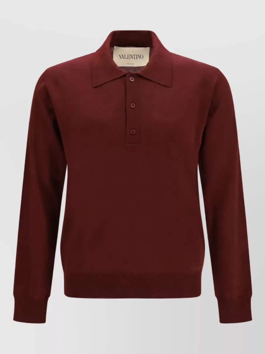 Valentino wool long-sleeve polo shirt