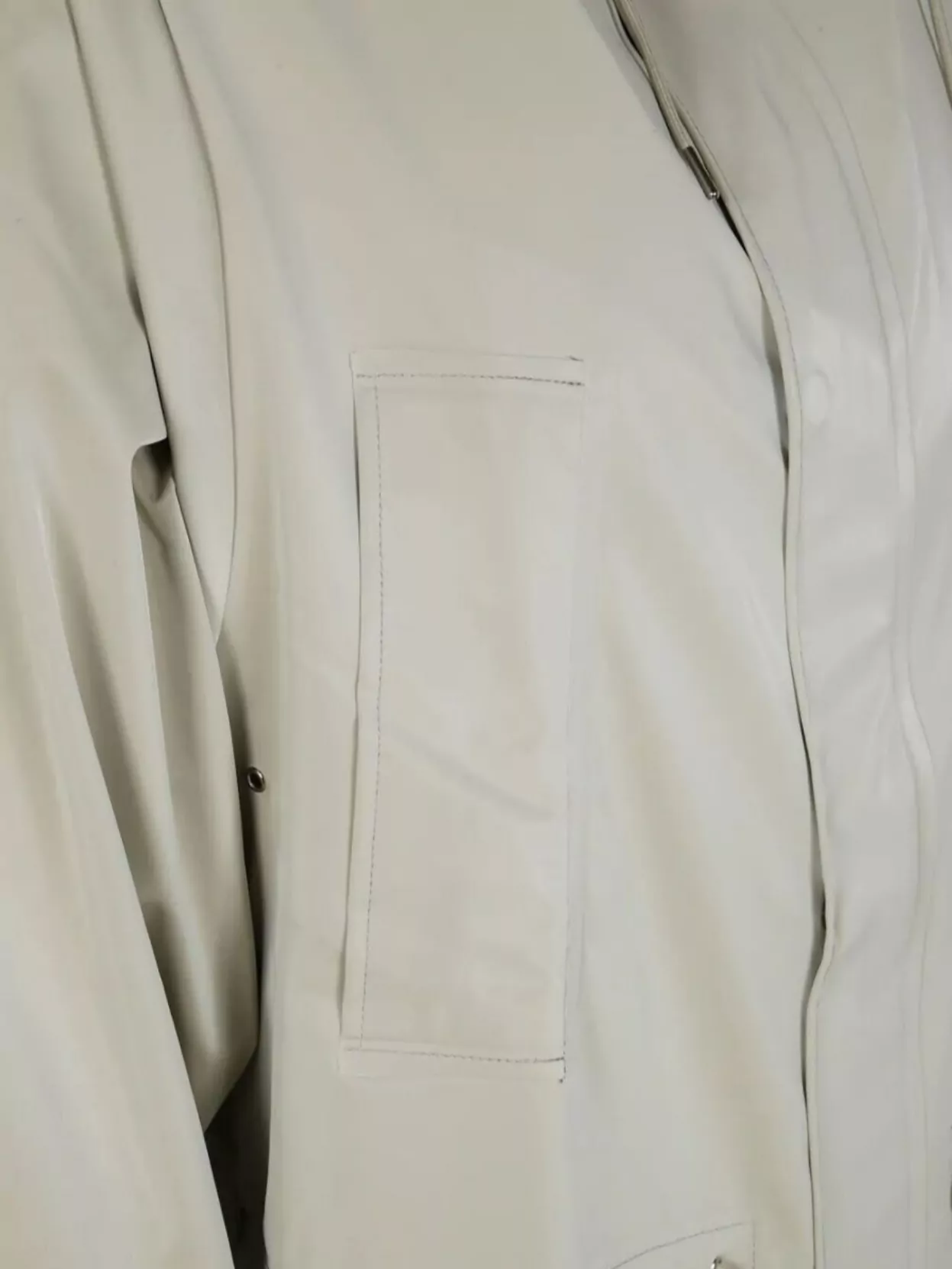 Rains Long Jacket Hooded Drawstring Waist In Gray