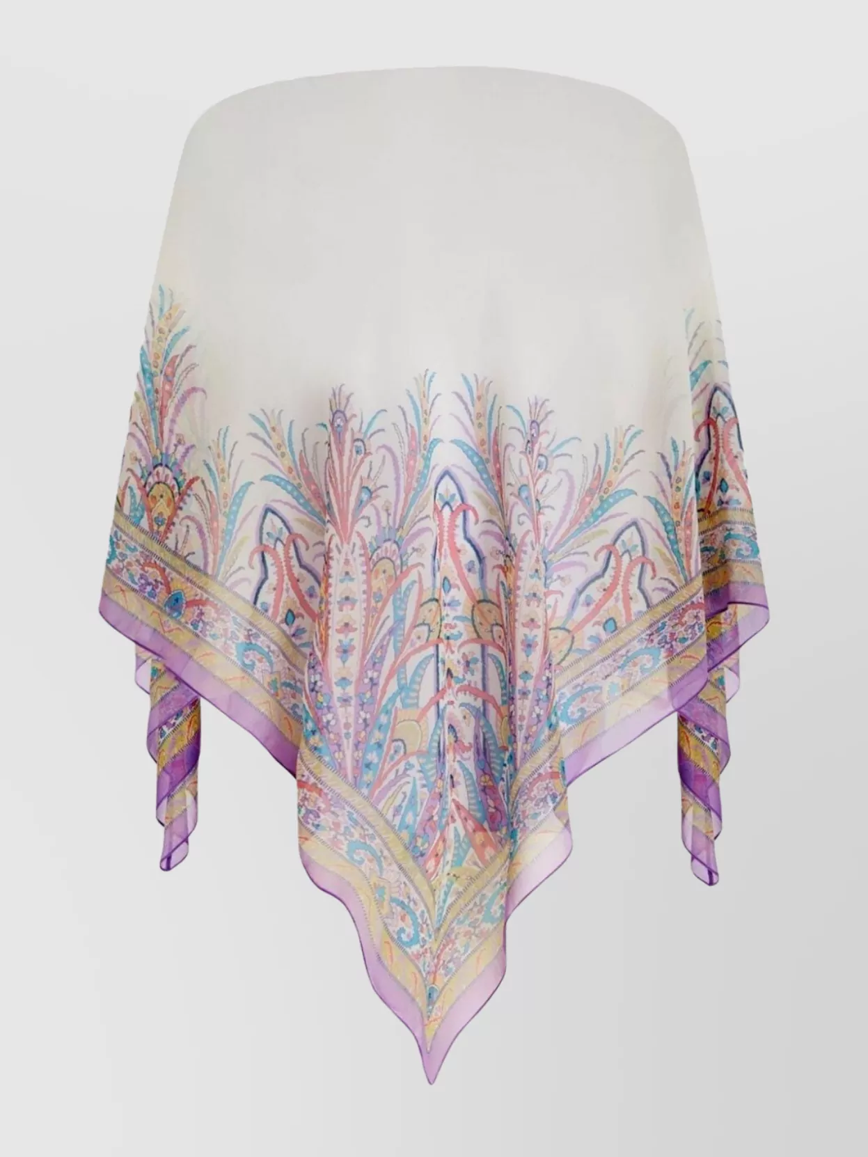 Shop Etro Sheer Paisley Embroidered Sleeved Top