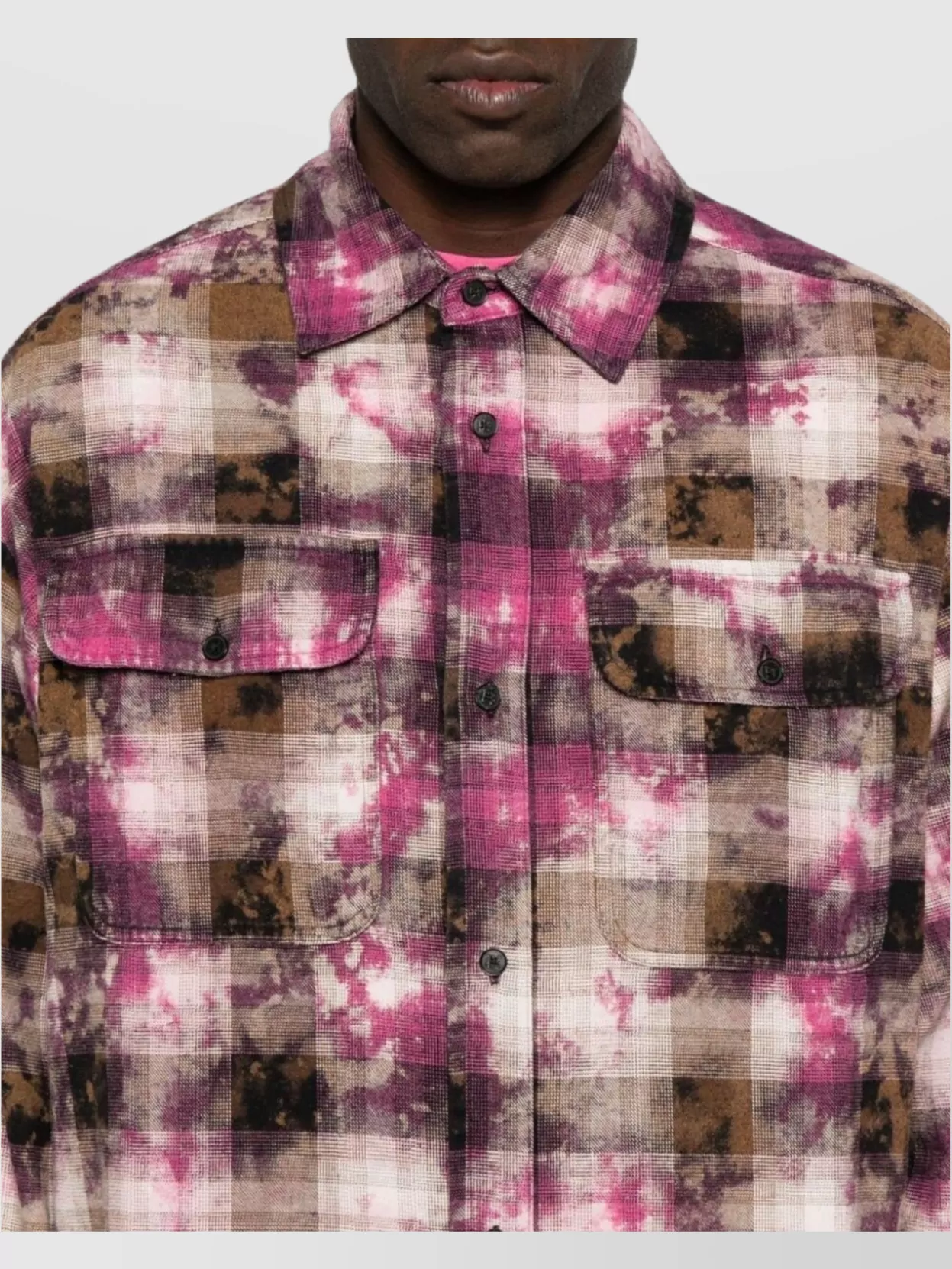 Palm Angels Checked Logo Shirt Ls - Off