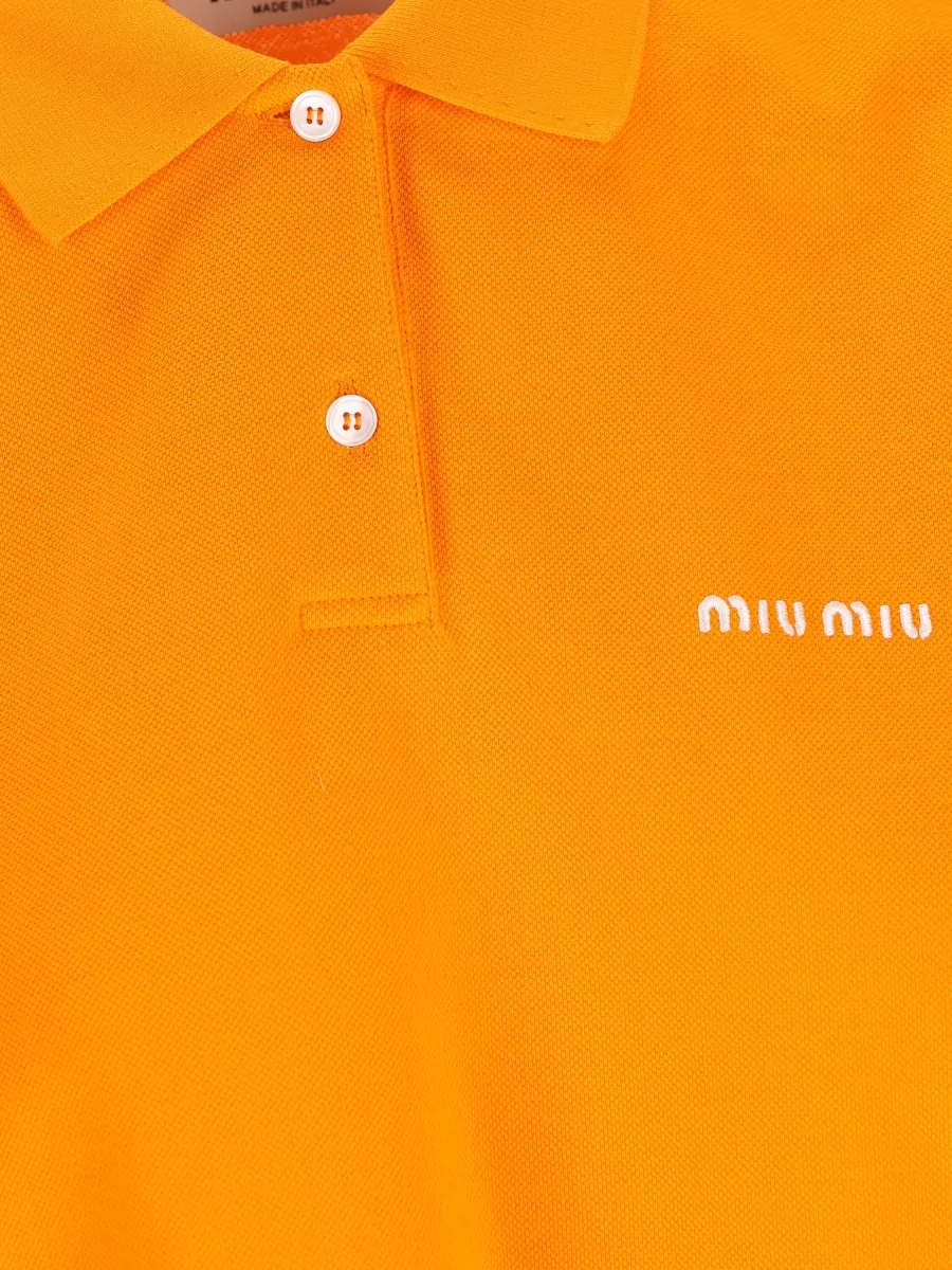 Miu Miu Cotton Short-Sleeve Polo Top