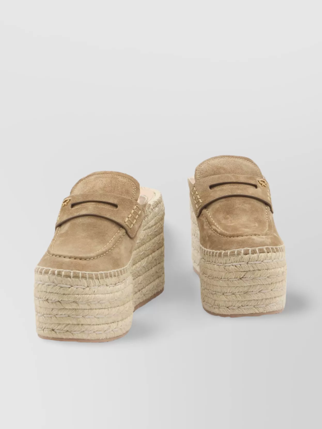Gianvito Rossi Maxilla Rope Wedge Espadrilles In Neutral
