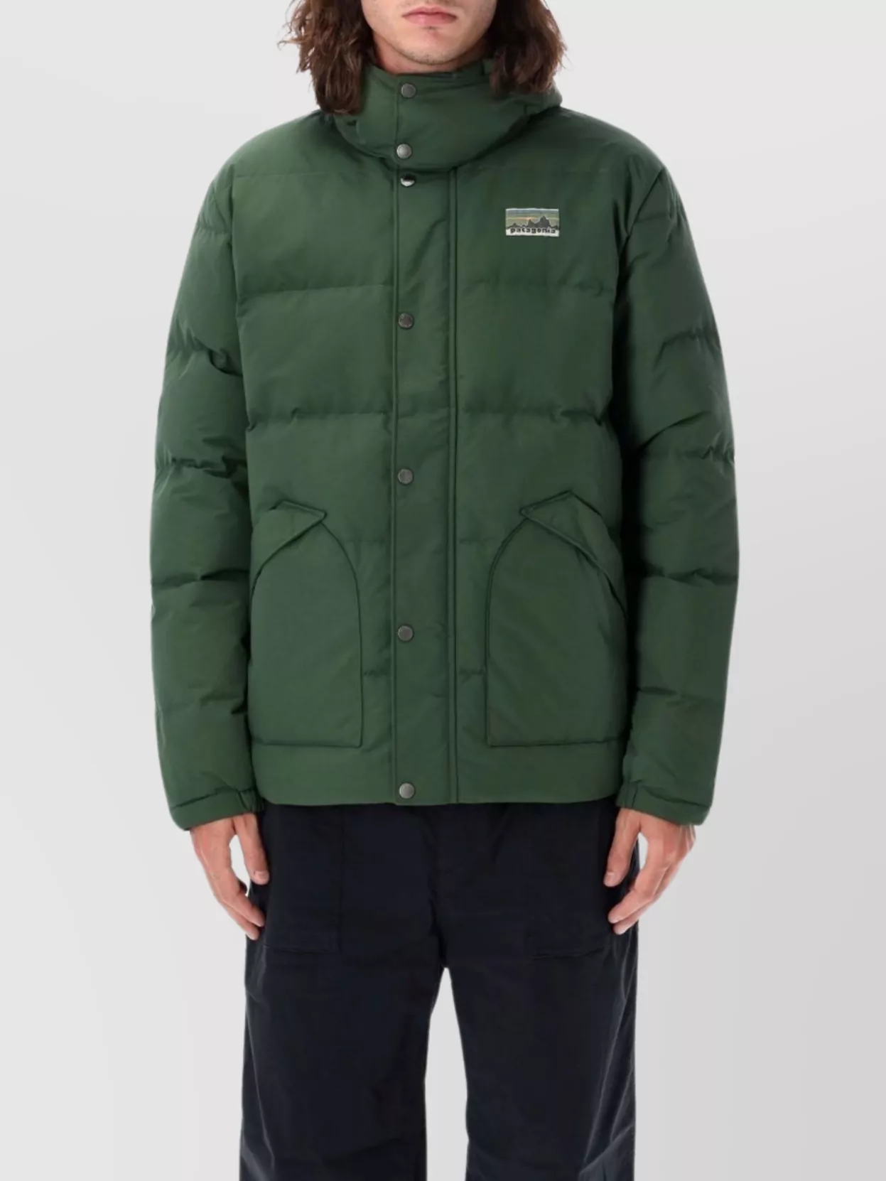 Patagonia Driftdown Quilted Hooded Jacket In Green