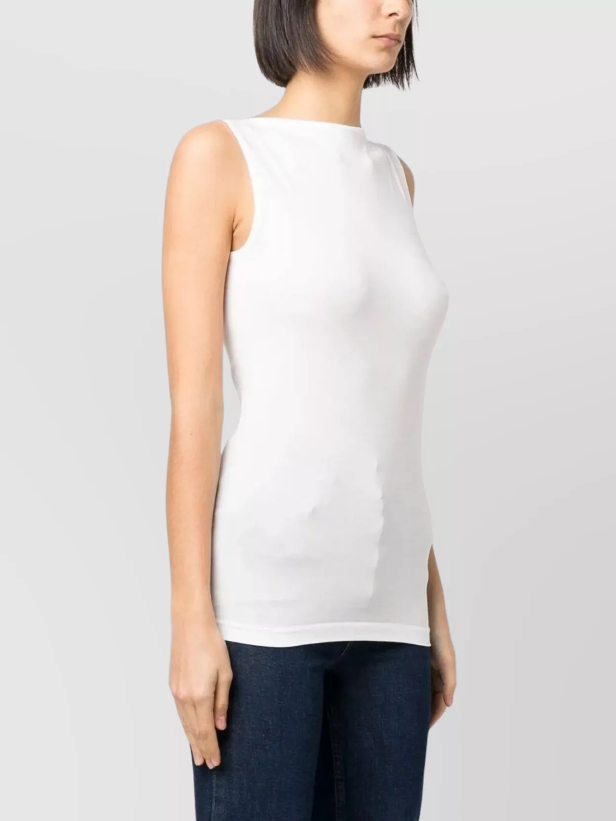 Wolford Sleeveless Jersey Top Boat Neckline