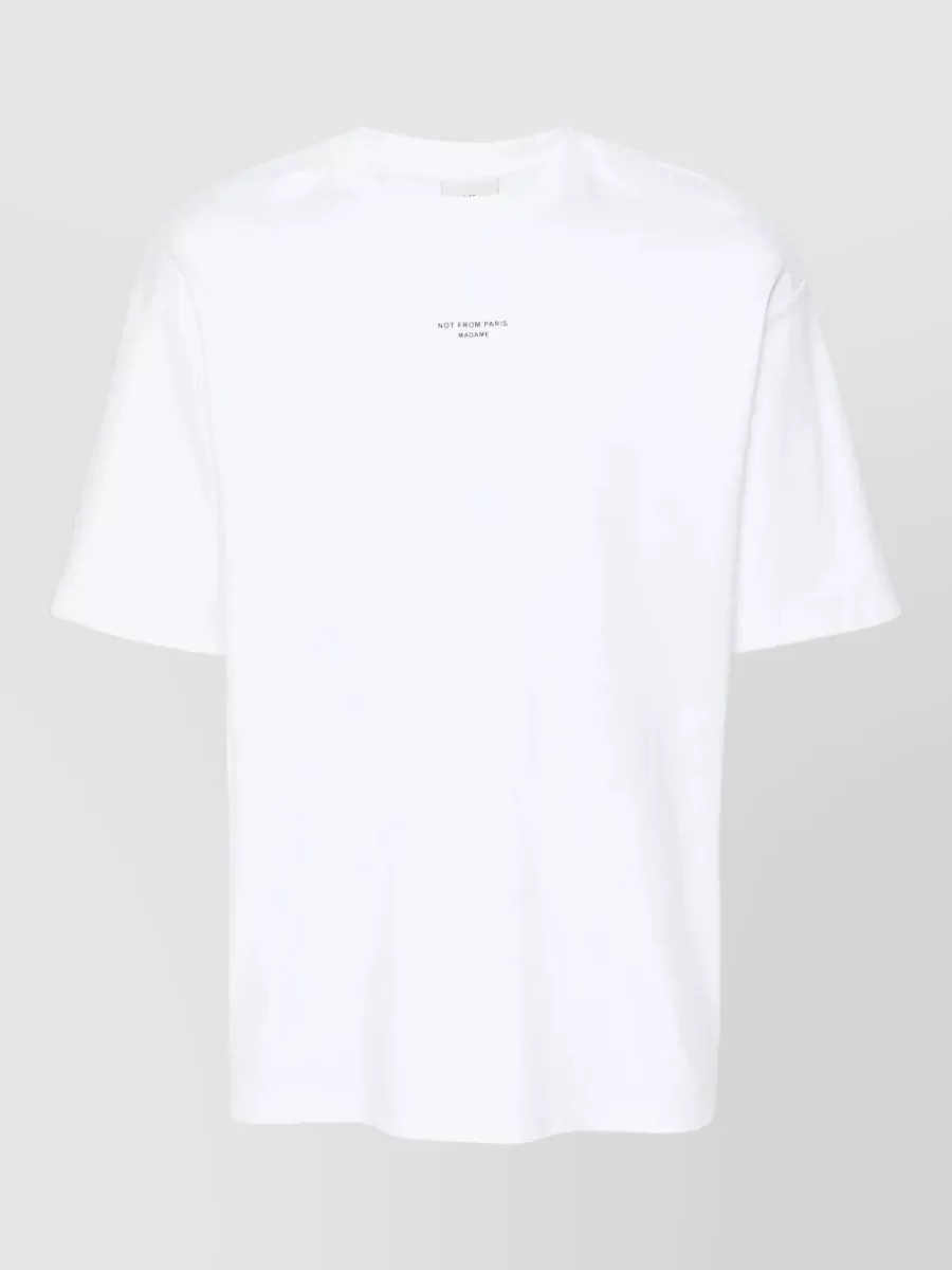 Drôle De Monsieur Slogan Crew Neck Short Sleeve Straight Hem