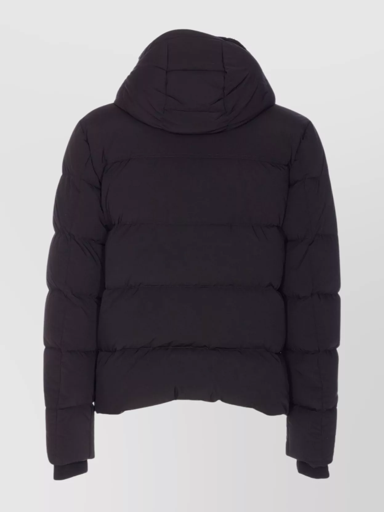 Moorer Padded Hooded Jacket Chest Pockets In Black