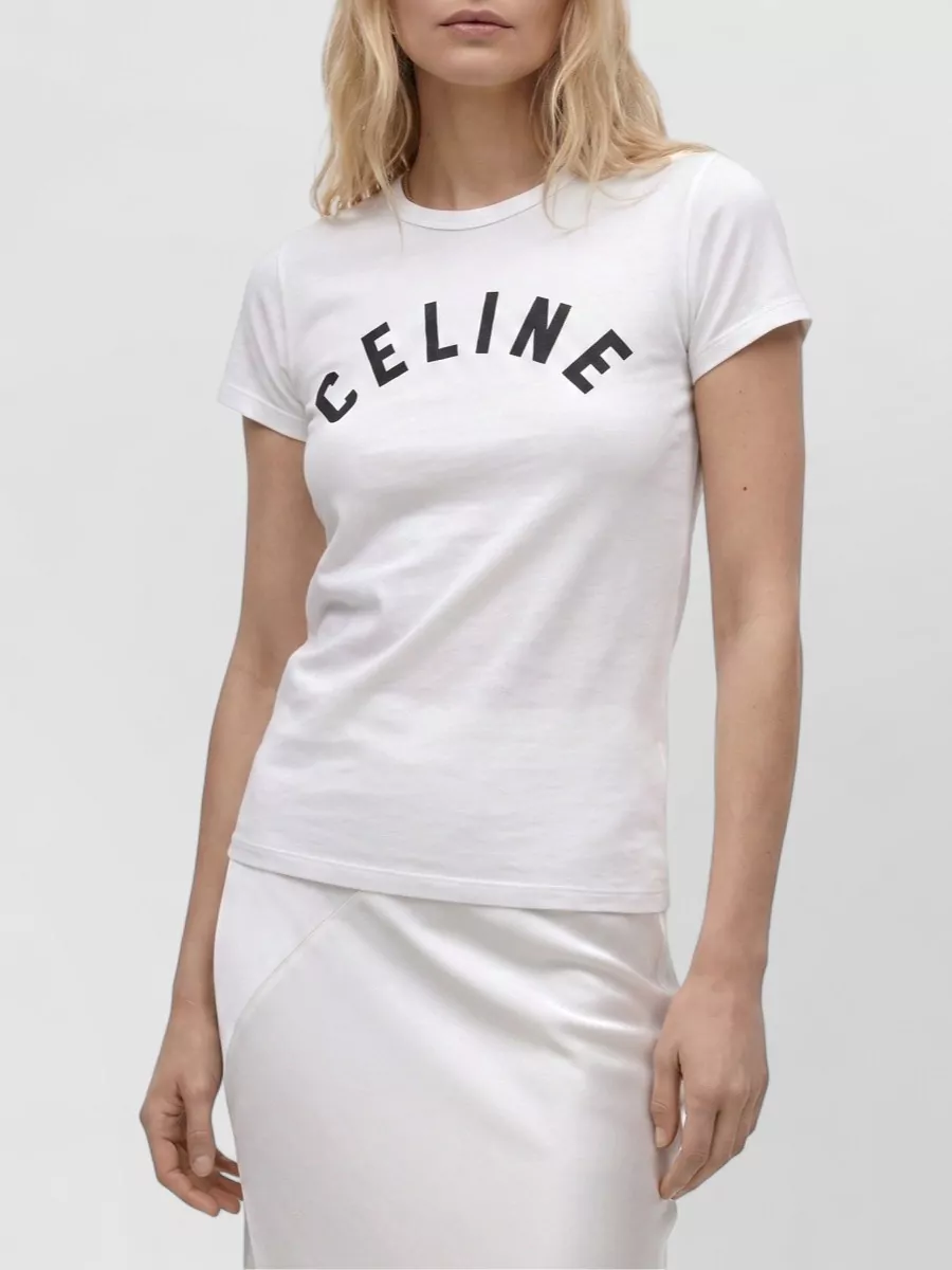 Celine ribbed cotton jersey t-shirt