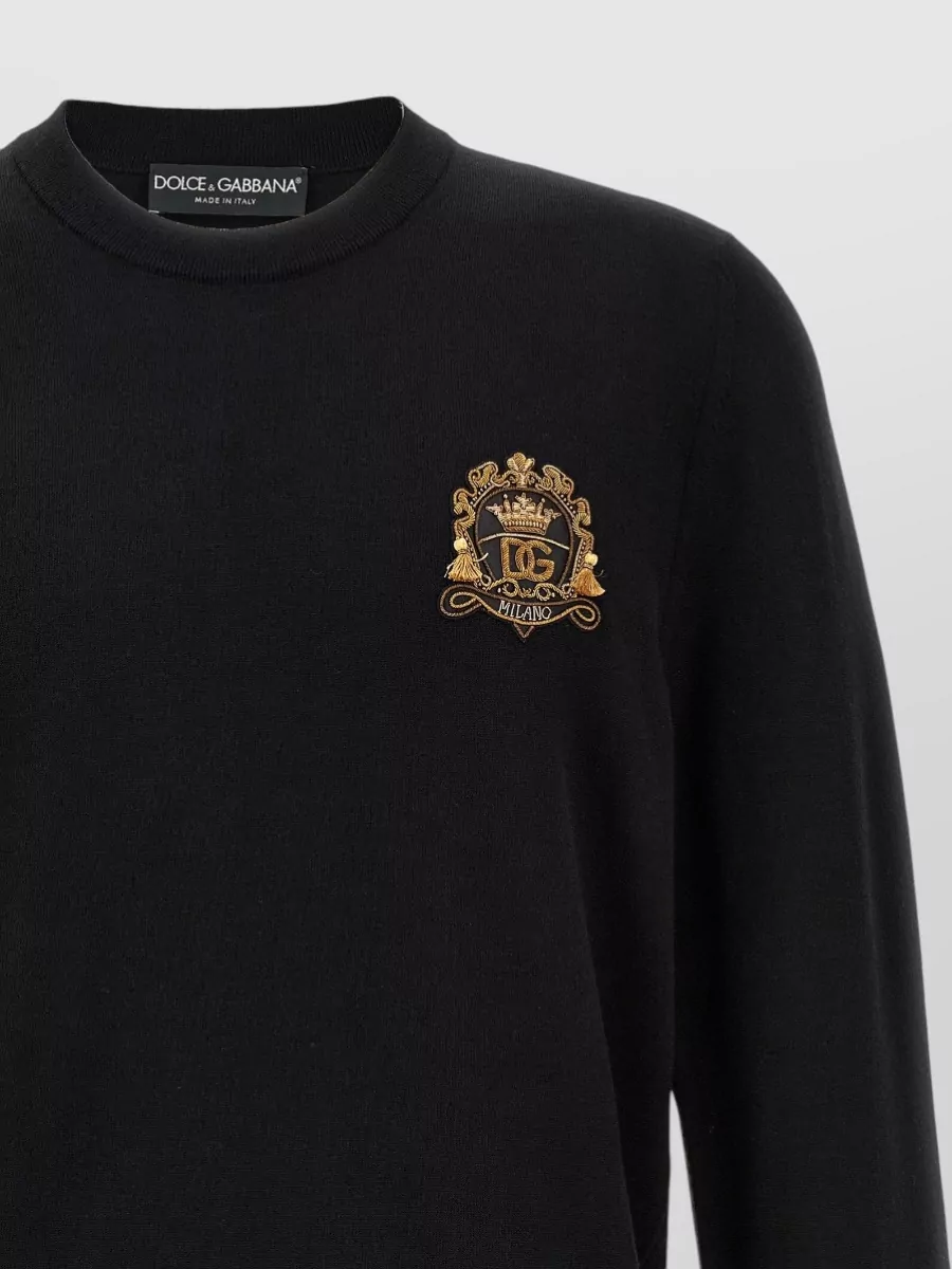 Dolce&Gabbana Fine-Knit Virgin Wool Crew-Neck Sweater