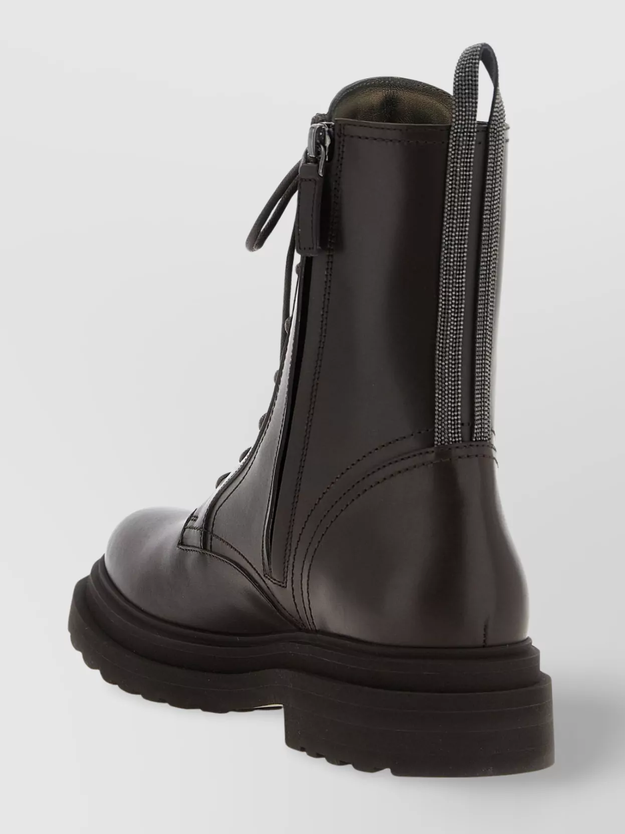 Brunello Cucinelli 'loop Detail' Combat Boots With Chunky Sole