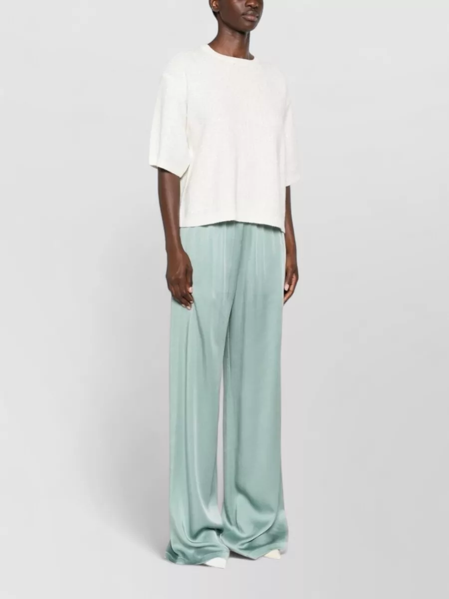 Fabiana Filippi Wool Cashmere Sequin-Embellished Textured Knit Short-Sleeve Sweater