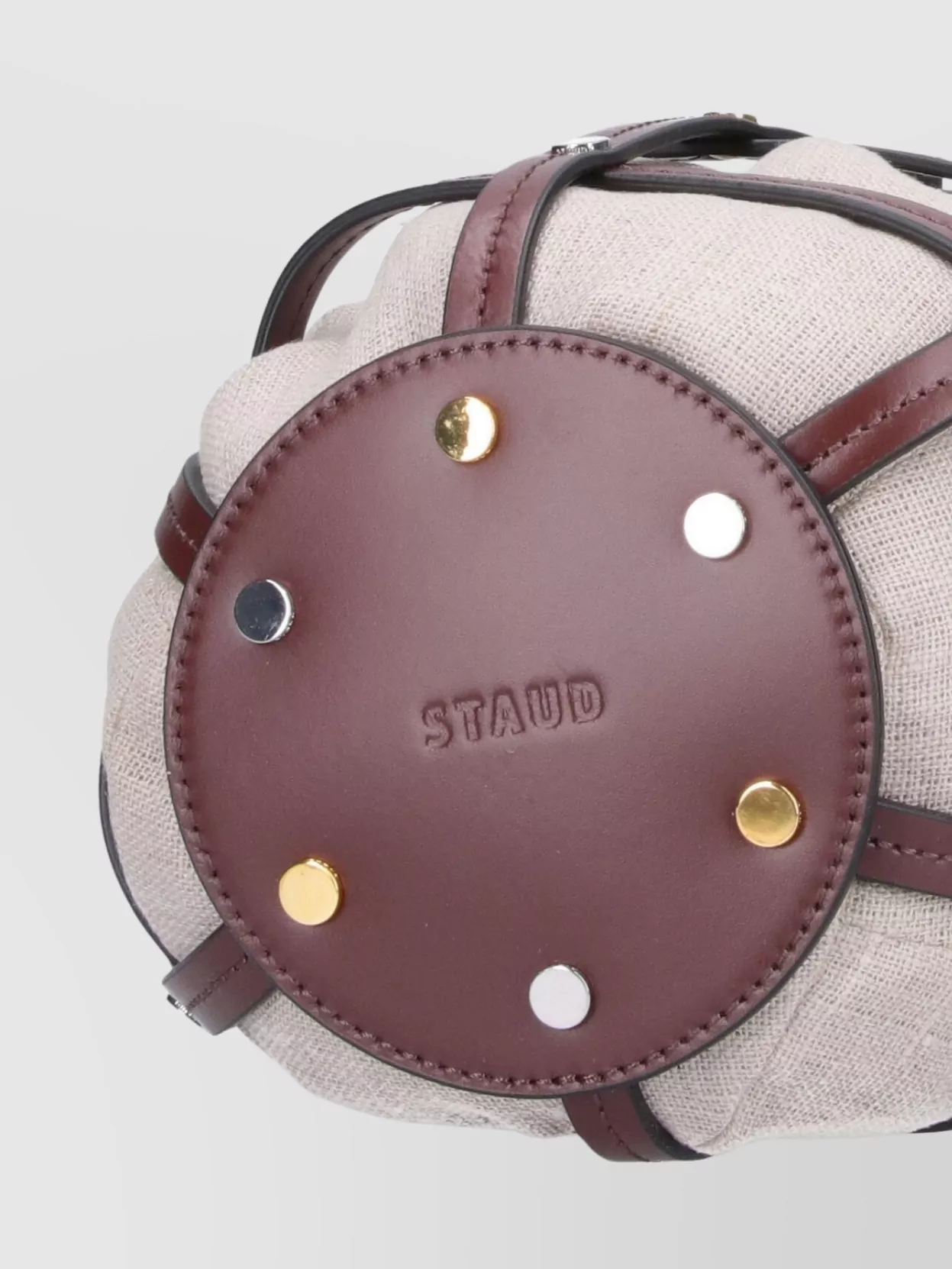STAUD BUCKET SHAPE SHOULDER BAG WITH METAL STUDS