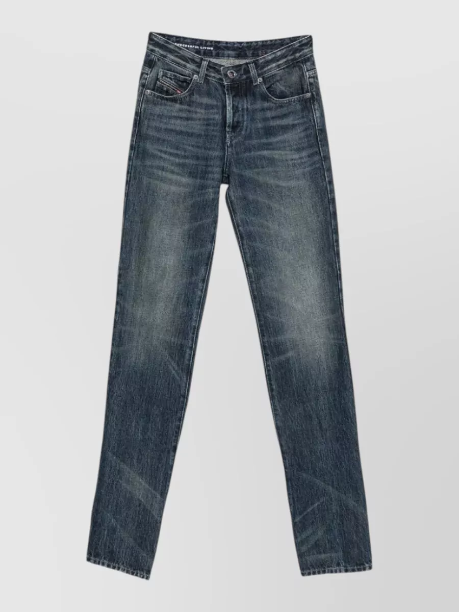 Diesel Denim mid-rise straight-leg jeans