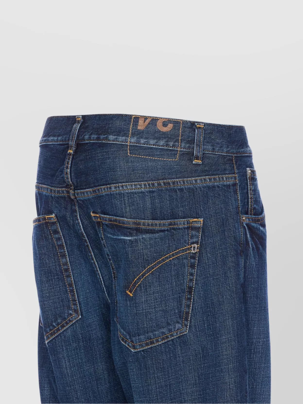 Dondup Loose Fit Trousers Contrast Stitching In Blue