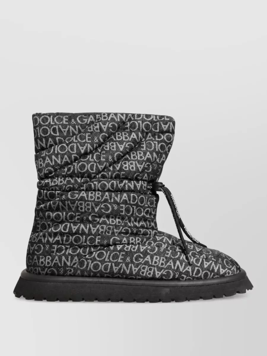 Dolce&Gabbana Logo Print Lace Up Snow Boots