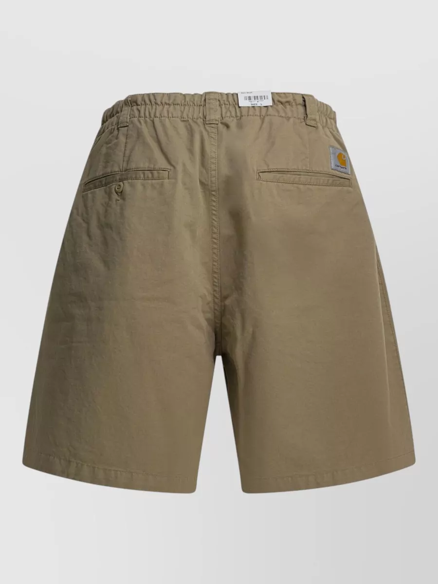 Carhartt Wip Cotton Pleated Wide-Leg Mid-Rise Bermuda Shorts