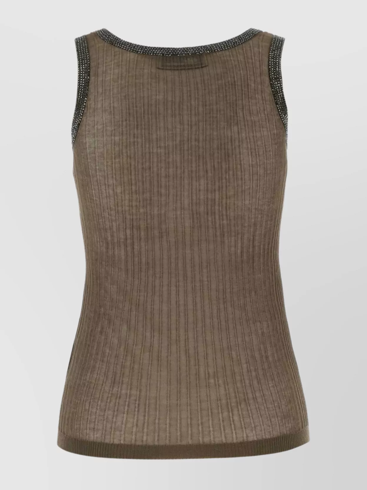 Blumarine Tank Top In Cotton Blend With Ribbed Texture