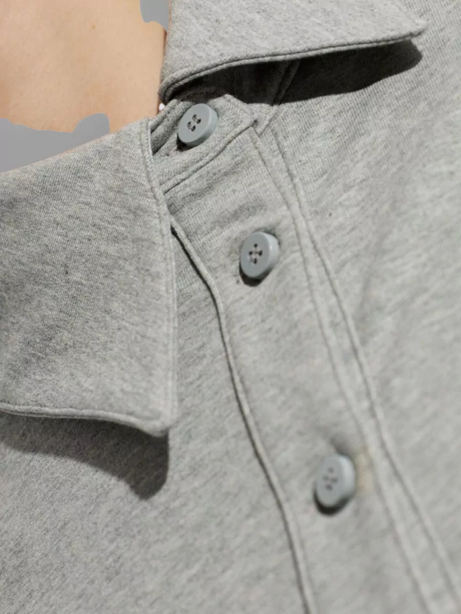 The Attico Long Sleeve Polo Shirt With Curved Hem