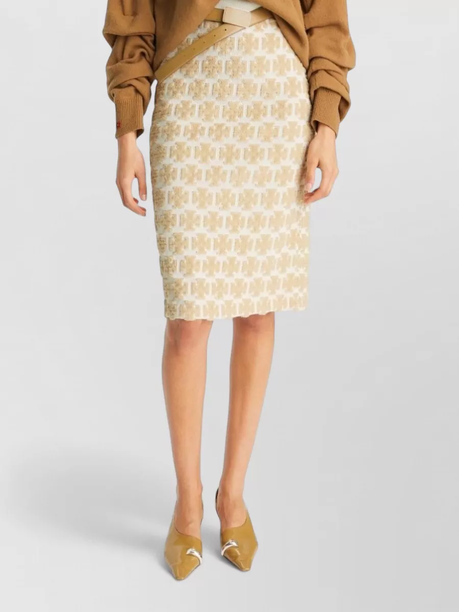 Tory Burch Bouclé High-Rise Midi Pencil Skirt