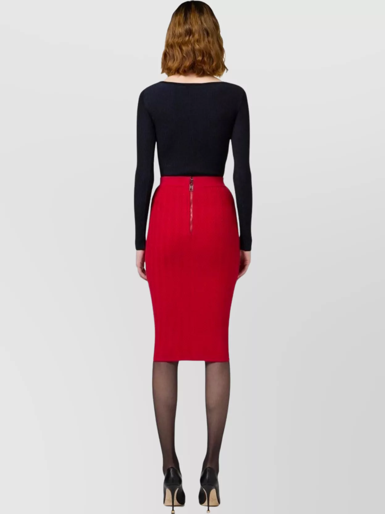 Elisabetta Franchi Chain Chevron High Waist Knee-Length Skirts