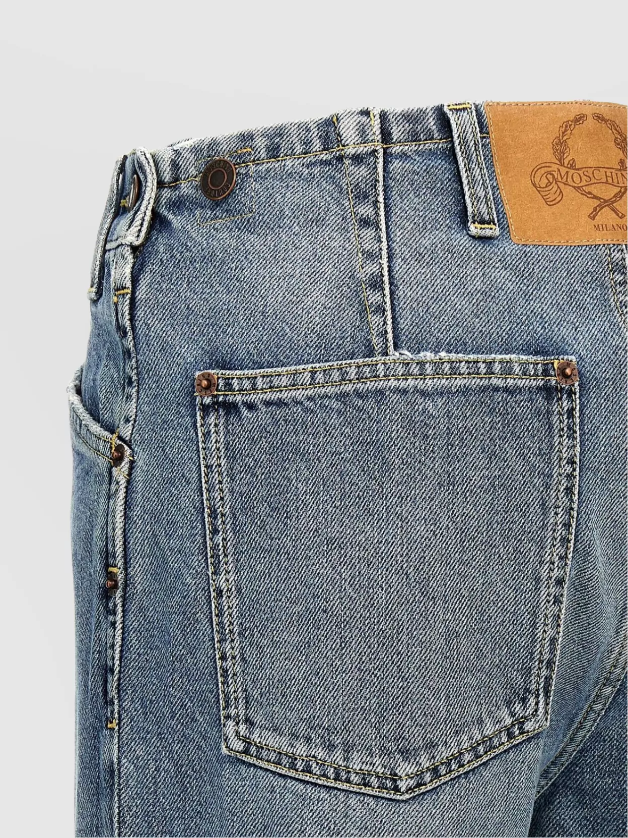 Moschino Denim Jeans With Five-pocket Design And Belt Loops
