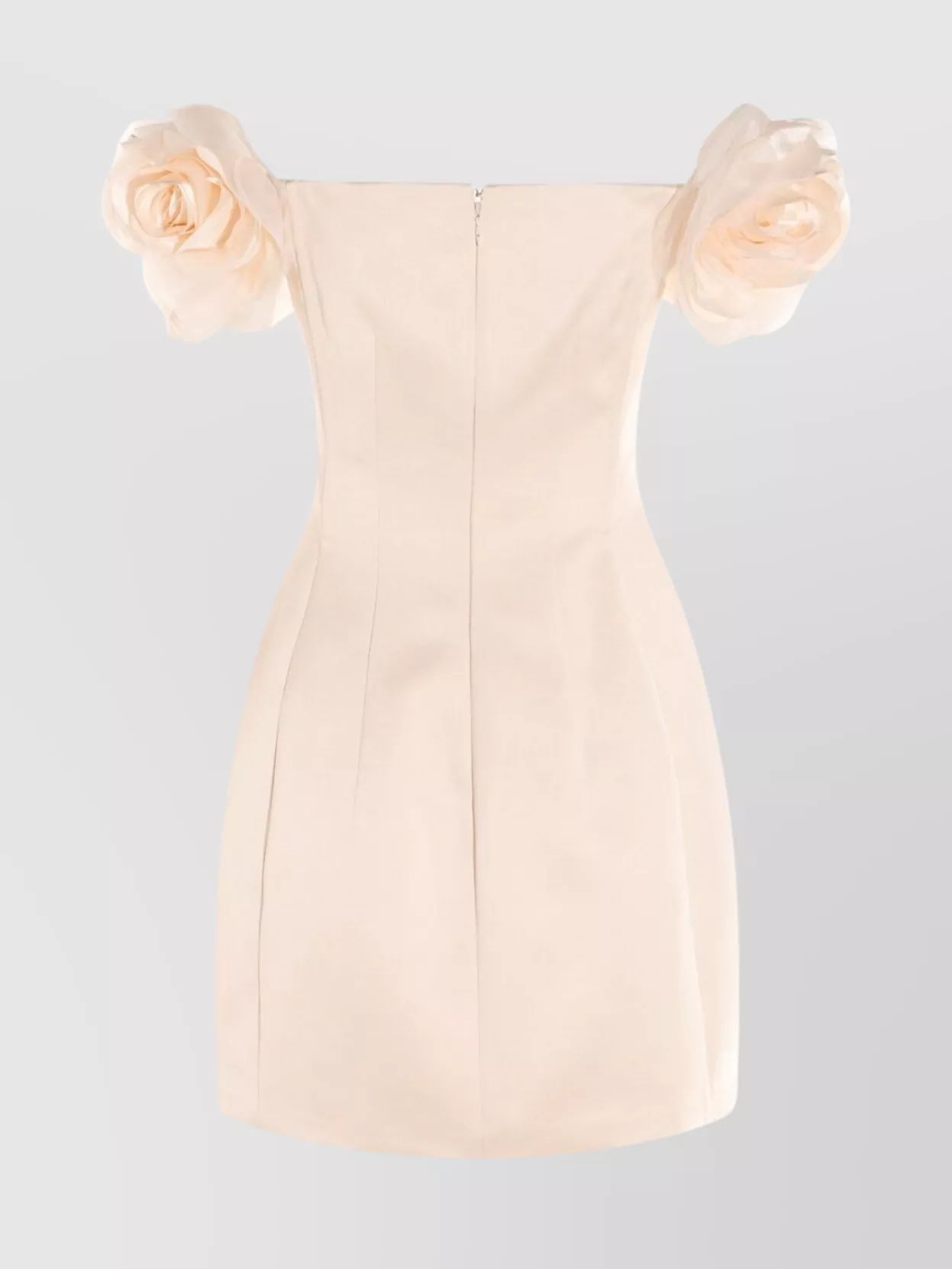 Elisabetta Franchi Shoulder-Baring Fitted Mini Dress With Floral Embellishments