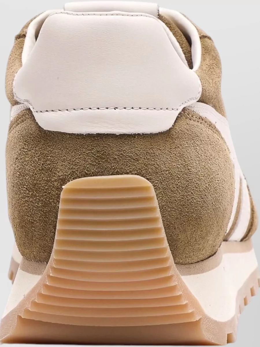 Hogan Suede Sneakers Appliqué Detail Ridged Sole