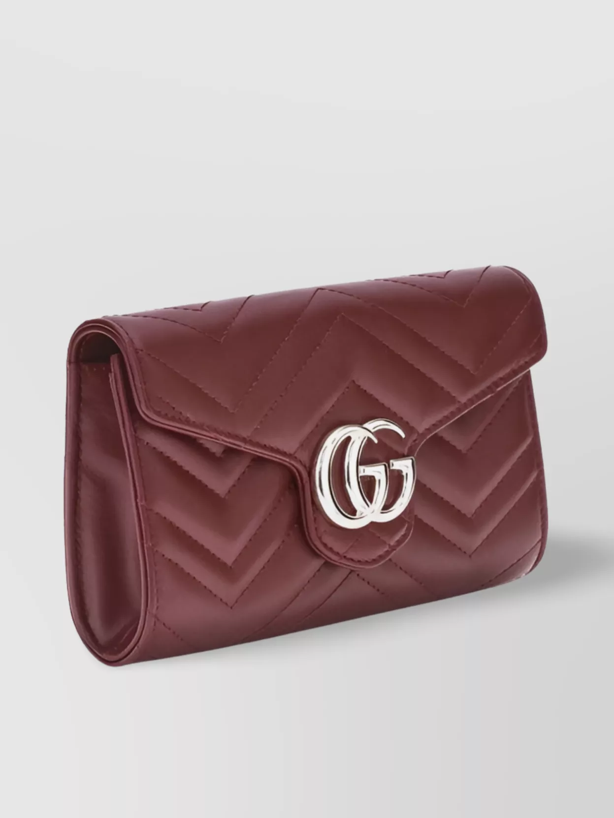 Gucci Marmont Wallet Chain Chevron Pattern Flap