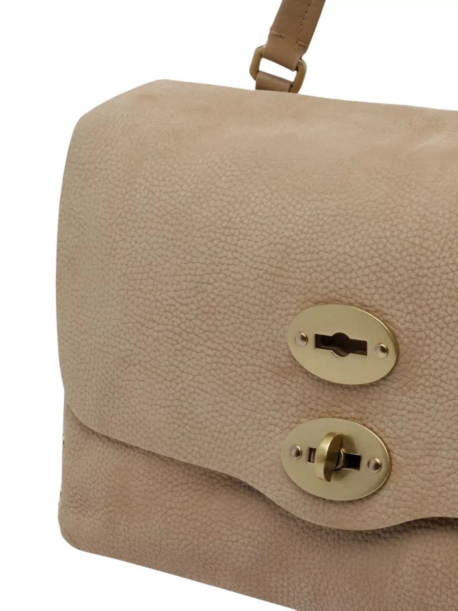 Zanellato Grained Leather Studded Shoulder Bag