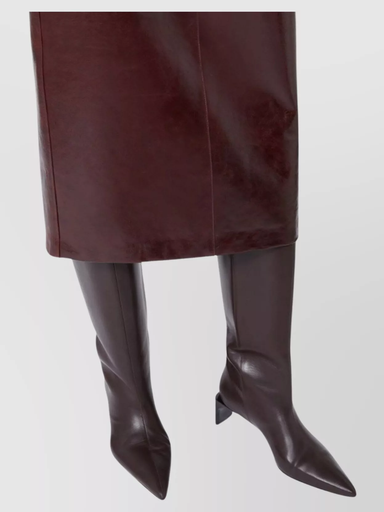 Sportmax Leather High Waist Pencil Skirt
