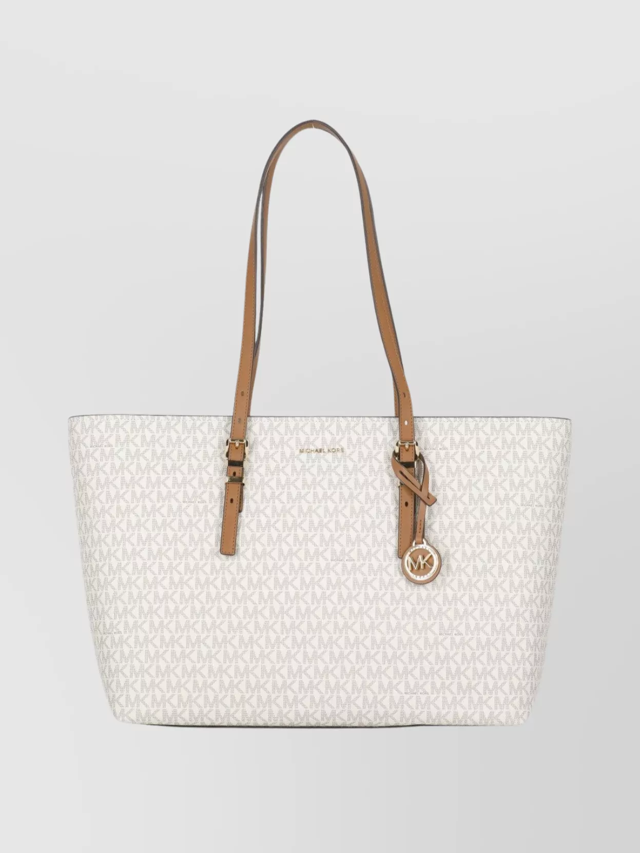 Michael Michael Kors Monogrammed Shoulder Bag Adjustable Handles In White