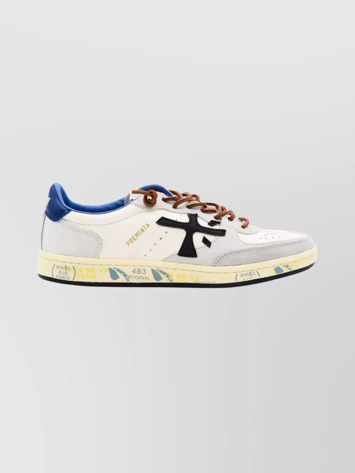Premiata Low Top Sneakers With Round Toe And Stitching